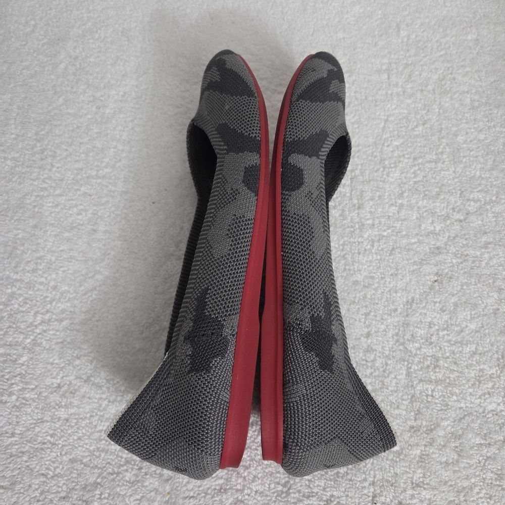 Rothy's Gray Camo Knit Ballet Flats Women's Size 8 Round Toe - Picture 10 of 13
